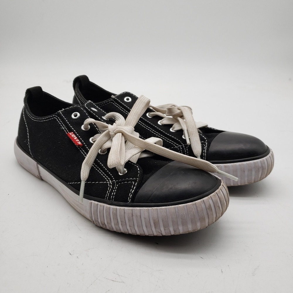 Levi's Shoes Womens Size 7.5 Black Canvas Low Top Sneakers 52036301A1 Casual
